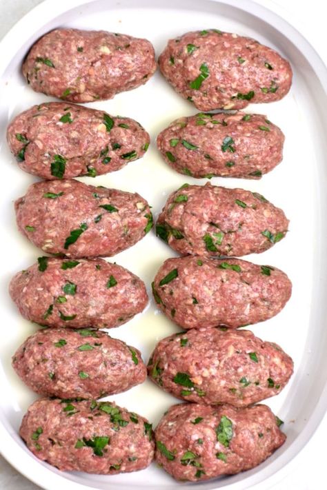 Greek Meatballs (Soutzoukakia) - GypsyPlate Mediterranean Meatballs Beef, Greek Keftedes Recipe, Greek Beeftekia, Keftedes Recipe Greek Meatballs, Soutzoukakia Greek Meatballs, Dolmathes Recipe Greek, Baked Greek Meatballs, Keftedes Recipe, Greek Lamb Meatballs