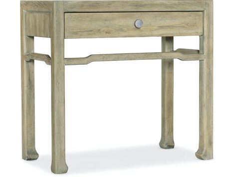 Hooker Furniture Bedroom Surfrider One-Drawer Nightstand 6015-90015-80 Hooker Furniture Bedroom, Round Nightstand, Bedroom Nightstands, Three Drawer Nightstand, Rattan Bed, Rattan Headboard, Contemporary Nightstand, Driftwood Finish, Vintage Nightstand