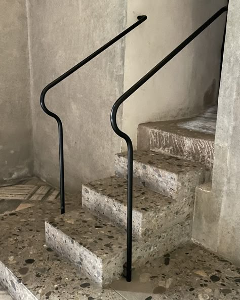 Jasper Morrison on Instagram: “Architetto.….? Basilica di Sant’Ambrogio” Wall Stair Railing, Stairs Classic, Exterior Stair Railing, Exterior Railing, Denmark House, Outdoor Handrail, Iron Handrails, Handrail Design, Stairs Design Interior