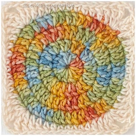 Circle Granny Square, Granny Circle, Granny Square Motif, Granny Square Pattern Free, Motifs Granny Square, Square Crochet Pattern, Granny Square Crochet Patterns Free, Instagram Tutorial, Crochet Circles