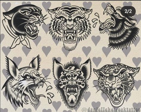 Traditional Bobcat Tattoo, Tattoo Prompts, Jr Tattoo, Tattoo Tiger, Traditional Tattoo Flash Art, Tiger Black, Flash Sheets, Torso Tattoos, Traditional Flash