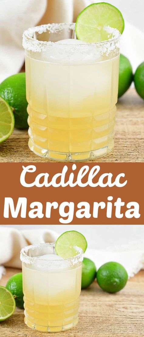 Ultimate Margarita Recipe, Cadillac Margarita Recipe, Cadillac Margarita, Sour Mix, Tequila Drinks, Margarita Cocktail, Boozy Drinks, Cocktail Drinks Recipes, Margarita Recipe