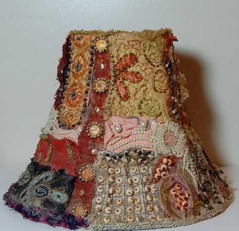 Boho Style Lamps, Origami Lamps, Make A Lampshade, Fabric Lamp Shade, Boho Lamp, Shabby Chic Lamp Shades, Beaded Lamps, Make A Lamp, Chic Lamp