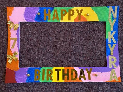 Tie Dye Phone Frame. Rainbow Colors. Kids Birthday Party. Photo Booth Frame Ideas, Phone Frame, Fiesta Colors, Photo Booth Frame, Art Sketchbook, Kids Birthday Party, Photo Frames, Rainbow Colors, Photo Booth