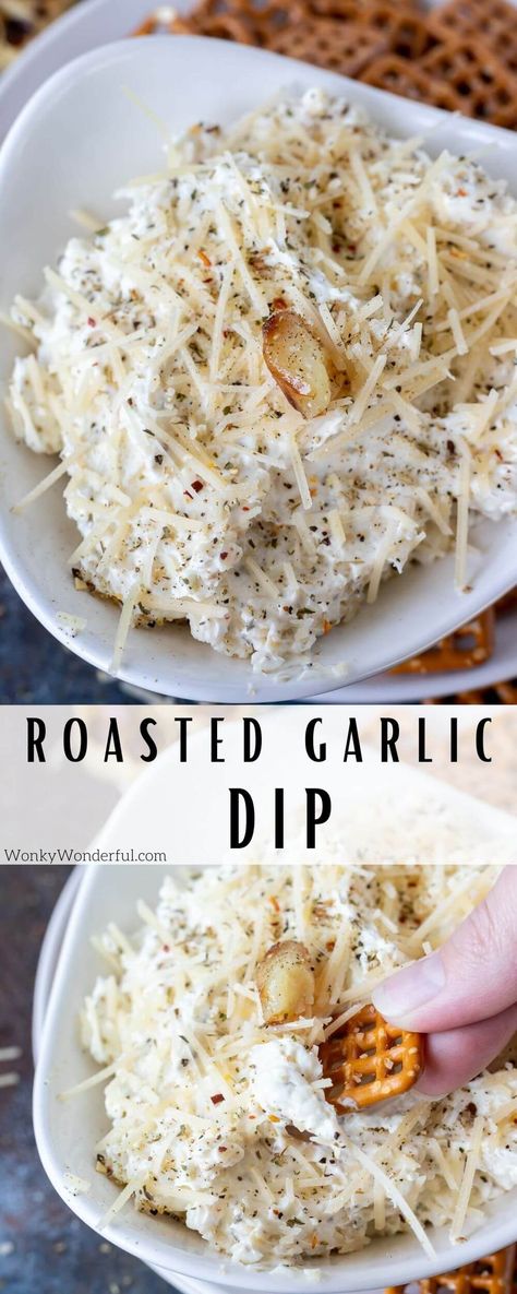 Perfect for any occasion, this Roasted Garlic Dip Recipe is easy and flavorful. This creamy cheesy dip is loaded with roasted garlic and makes for the best appetizer. #garlicdip #diprecipes #appetizerrecipes Roasted Garlic Asiago Cheese Dip, Asiago Garlic Dip, Roasted Garlic Cheese Dip, Roasted Garlic Dip Recipes, Cheesy Bread Dipping Sauce, Roasted Garlic Artichoke Dip, Parmesan Asiago Dip Recipes, Roasted Garlic Dip Appetizers, Party Food Sides Dishes