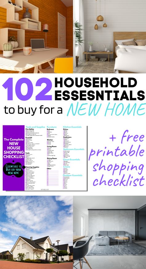 Basic Items For A New Home, Needs For First Home, What You Need When Moving Into A House, Essentials When Moving Into A New Home, New Home Shopping Checklist, What To Get For A New House, Brand New Home Checklist, Second Home Checklist, What Do You Need For A New House