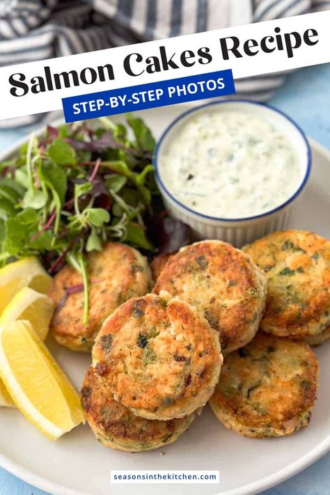 This simple and tasty salmon cakes recipe uses fresh or canned salmon for a flavorful dinner option. Crispy, golden, and perfect for busy weeknights. Pop over to our site for the full recipe! Air Fryer Salmon Patties Easy, Salmon Patties Recipe Easy, Salmon Mashed Potatoes, Homemade Salmon Patties, Salmon Patty Recipe, Canned Salmon Patties, Salmon Patty, Salmon Fishcakes, Salmon Fish Cakes