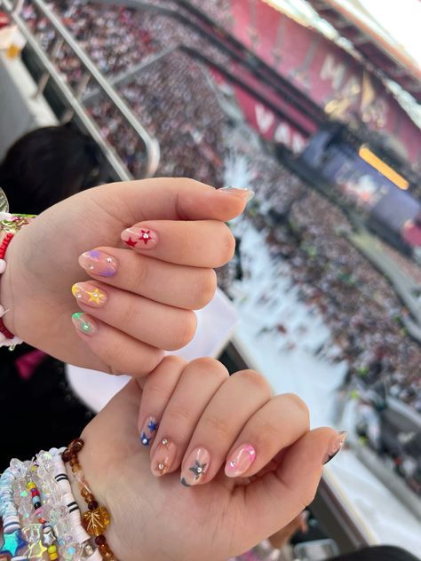 Taylor Swift Eras Tour Nails Ideas, Nail Inspiration Taylor Swift, Nail Inspo Eras Tour, Taylor Swift Nail Inspo Eras, Simple Eras Tour Nails, Eras Tour Manicure, Eras Tour Nail Art, Short Eras Tour Nails, Taylor Swift Nails Short