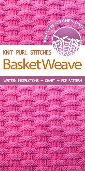 Knitted Washcloth Patterns, Knit Purl Stitches, Weave Basket, Knitting Patterns Free Blanket, Basketweave Stitch, Knitting Stitches Tutorial, Knit Purl, Dishcloth Knitting Patterns, Knit Dishcloth