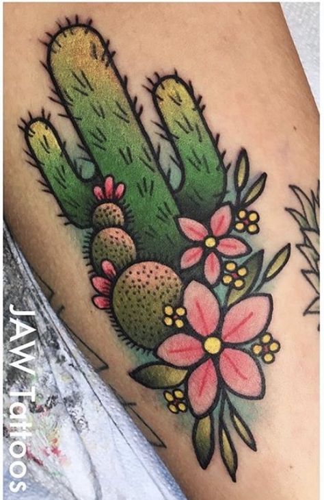 Colorful Cactus Tattoo, Cactus Garden Tattoo, Az Tattoo, Cute Tattoos Quotes, Cactus Mexico, Sister Tats, Horse Float, Succulent Tattoo, Mandala Flower Tattoos