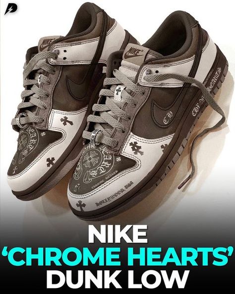 Dunks Brown, Custom Dunks, Heart Shoes, Shoe Company, Custom Nikes, Swag Shoes, Custom Sneakers, Sneakers Men Fashion, Low Sneakers