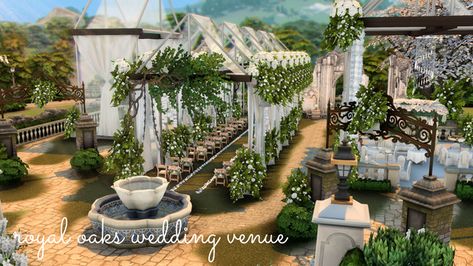 Sims 4 Wedding Dress, Large Wedding Venues, The Sims 4 Lots, Sims 4 Tattoos, Romantic Wedding Venue, Castle Wedding Venue, Country Wedding Venues, Sims 4 Expansions, Sims Building