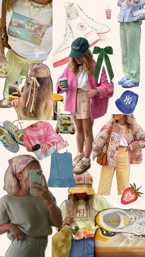 fun, eclectic, pastel, and bright aesthetics First Day Of School Outfits, Eclectic Wardrobe, Eclectic Outfits, Outfits Pastel, Bright Colored Outfits, Bright Outfits, Academia Style, First Day Of School Outfit, Everyday Fashion Outfits