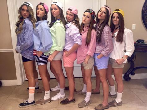 #kducf #kappadelta Frat Outfits For Girls Ideas, Gender Swap Day, Frat Costume, Gender Swap Spirit Week, Frat Boys Halloween Costume, Vsco Halloween, Frat Boy Costume, Frat Outfits, Girl Group Halloween Costumes