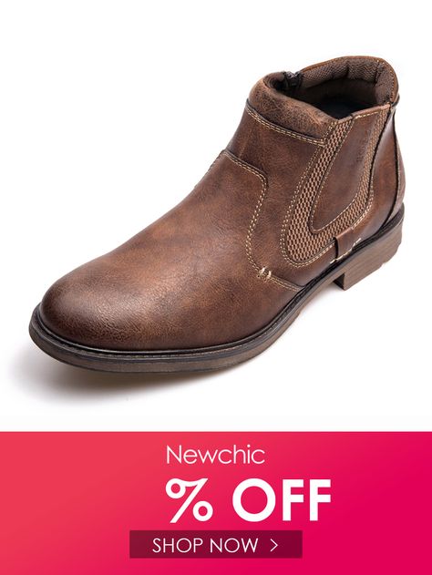 I found this amazing Men Vintage Side Zipper Waterproof Casual Chelsea Ankle Boots with US$46.43,and 14 days return or refund guarantee protect to us. --Newchic Latest Fashion Shoes, Sneaker Outfits, Brown Chelsea Boots, Pu Boots, Botas Chelsea, Mens Leather Boots, Chelsea Boots Men, Chelsea Ankle Boots, Black Chelsea Boots