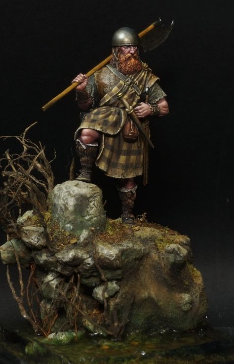 Medieval Scottish Highlander by SergeyPopovichenko · Putty&Paint Toy Soldiers Art, Scottish Army, Highlands Warrior, Viking Images, Celtic Artwork, Old Warrior, Scottish Warrior, Celtic Warriors, 3d Figures