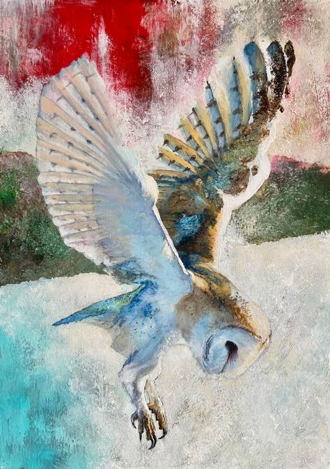 A Colourful Barn Owl Original Painting | Etsy UK Owl Acrylic Painting, Barn Conversion Interiors, Barn Owl Art, Owl In Flight, Fine Art Acrylic, Owl Photos, Animals And Birds, Spray Paint On Canvas, Colorful Abstract Painting