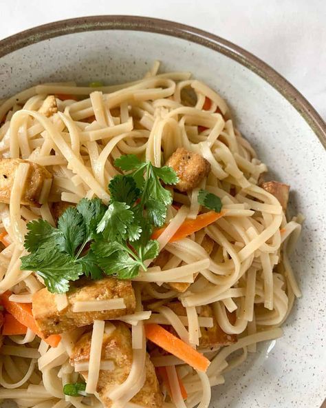 Easy 30 Minute Pad Thai - Nourished with Natalie Easy Pad Thai Recipe, Vegan Pad Thai, Pad Thai Sauce, Pad Thai Noodles, Thai Sauce, Thai Recipe, Pad Thai Recipe, Butter Rice, Extra Firm Tofu