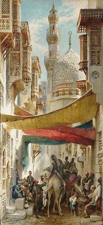 https://flic.kr/p/wxUpvD | haag, carl - A Street in Cairo | Carl Haag  1820-1915  Duitsland Empire Ottoman, Middle Eastern Art, Arabian Art, Old Egypt, Portrait Photos, Islamic Paintings, Eastern Art, Arabic Art, Arabian Nights