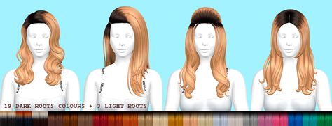 LANA DEL REY EXTRA CONTENT - Dark roots, ombre, highlights, chunky | Daylife Sims on Patreon Daylife Sims, Highlights Chunky, Rey Hair, Lana Del Rey Hair, Dark Roots Ombre, Sims 2 Hair, Cc Folder, Sims Free Play, Root Color