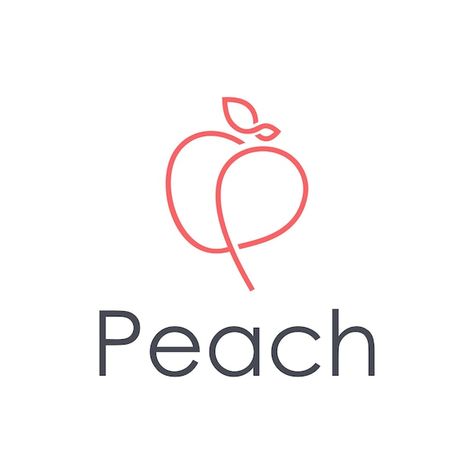 Peach Outline, Iced Tea Brands, Graphic Designer Studio, Peach Tattoo, Fruit Logo Design, Feminine Minimalist, Fruit Logo, Graphic Design Course, Tea Design