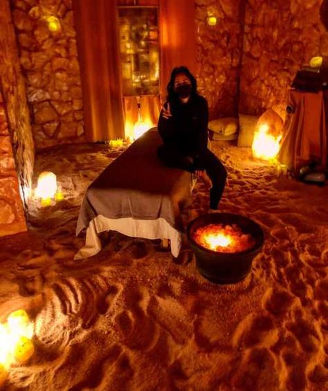 Relax And Unwind In The Salt Caves At Island Wellness Center In Rhode Island Wellness Spa Design, Salt Room Therapy, Things To Buy At Costco, Salt Cave Spa, Wellness Center Design, Spa Hammam, Spa Massage Room, Spa Room Ideas, Massage Room Design