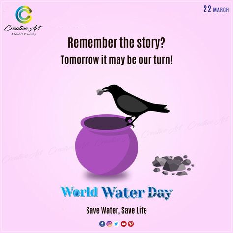 Every drop of water💧 is precious for our life. This World Water Day let's take a pledge to save it together. #WorldWaterDay World Water Day Creative, Save Water Save Life, Drop Of Water, World Water Day, Water Day, World Water, Save Life, Save Water, Our Life