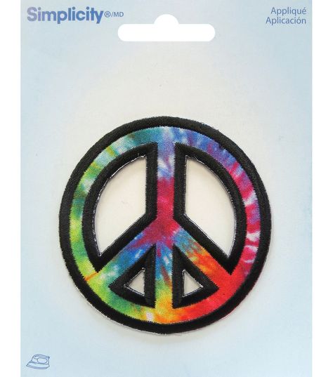 Simplicity® Embroidered Iron - On Applique - Peace Embroidered Peace Sign, Peace Sign Symbol, Creative Fabric, Skulls Drawing, Sacred Symbols, Fabric Markers, Iron On Applique, Embroidered Applique, Embroidery Ideas