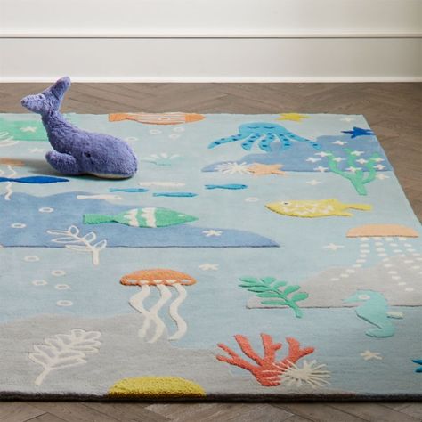 Under the Sea 4 x 6' Rug Sea Nursery Theme, Sea Bedrooms, Sea Rug, Boys Rug, Ocean Rug, Girls Rugs, Ocean Themed Nursery, Sea Nursery, Ocean Nursery