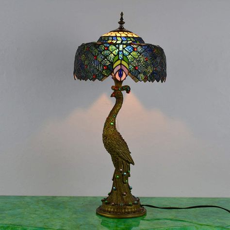 Art Glass Lighting, Tiffany Table Lamps, Tiffany Lamp, Brass Hand, Led Light Fixtures, Vintage Tiffany, Tiffany Lamps, Bedside Lighting, Table Vintage