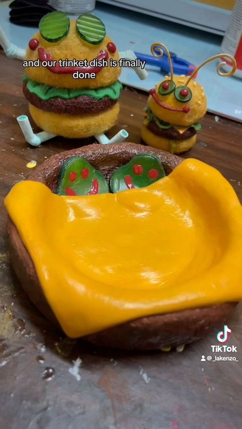 I love SpongeBob and I love trinkets. How could I not? ;) #spongebob | LaKenzo | LaKenzo · Original audio Spongebob Crafts, Clay Videos, Kids Pottery, Bedtime Story, Weird Stuff, Bedtime Stories, Air Dry Clay, Clay Art, Clay Crafts