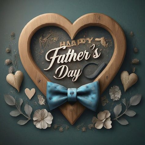 Fatherhood Quotes, Happy Father Day, Winter Floral Arrangements, Fathers Day Photo, Blue Bow Tie, Dad Day, Wooden Heart, Blue Bow, Wooden Hearts