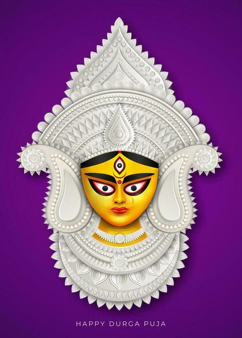 Happy Durga Puja Creative Banner Design With Durga Face Illustration Indian Festival Durga Puja Creative, Navaratri Images, Creative Banner Design, Durga Face, Illustration Indian, Happy Durga Puja, Emoji Clipart, Anarkali Dresses, Creative Banners