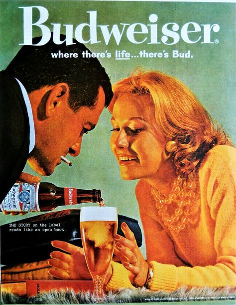 Bud Beer, Beer Magazine, Retro Couple, Vintage Budweiser, Vintage Advertising Art, Beer Advertising, Beer Prints, Beer Ad, American Beer