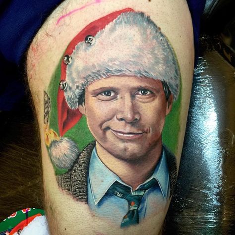 Christmas Vacation Tattoo, Tv Tattoo, Stranger Things Tattoo, Chris Jones, Clark Griswold, Movie Tattoo, Christmas Tattoo, Movie Tattoos, Graffiti Tattoo