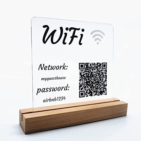 Wifi Signs For Guests, Wi Fi Password Sign, Wifi Qr Code, Office Decor Business, Guest Wifi, Qr Code Sign, Wifi Password Sign, Wifi Sign, Social Media Signs