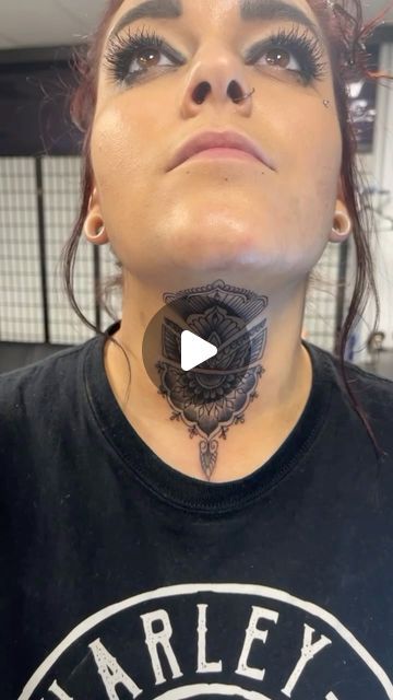 Gage Manning Tattoos on Instagram: "Throat AND under the chin! Who else thinks they can handle this?!🫣 Custom mandala i created a while back. DM to book! 📲 Sponsored by @inkintattoosupply" Geometric Throat Tattoo, Throat Tattoo, Tattoos, Canning, On Instagram, Quick Saves, Instagram