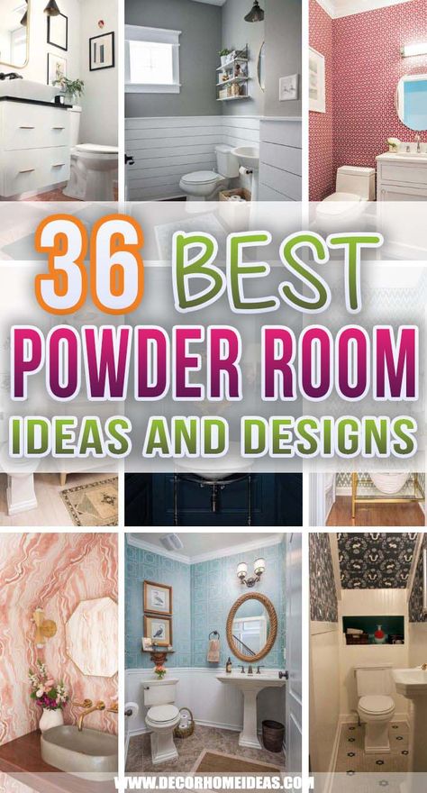 Powder Room Colour Ideas, Vanity Room Wallpaper, Small Powder Room Makeover Ideas, Powder Room Ideas Classic, Powder Room Ideas Tile Wall, Powder Room Ideas With Tile Wall, How To Decorate Small Powder Room, Powder Room Remodel Modern, Ideas For Small Powder Rooms