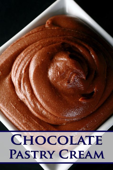 Easy Chocolate Pastry Cream [Crème Pâtissière] Chocolate Pastry Cream, Filling For Cakes, Chocolate Filling For Cake, Sugar Cream Pie, Pastry Cream Recipe, Custard Pudding, Chocolate Pastry, Kinds Of Desserts, Dessert Cake Recipes