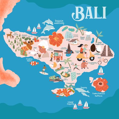 Bali Map Travel, Bali Map Illustration, Bali Illustration Art, Bali Illustration, Diversity Illustration, Bali Wallpaper, Bali Map, Black Hd Wallpaper Iphone, Bali Travel Photography