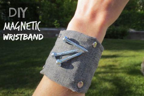 DIY Magnetic Wristband | My Altered State :: Hometalk Wristband Diy, Magnetic Wristband, State Crafts, Altered State, Diy Gifts For Men, Creative Diy Gifts, Fabulous Diy, Cadeau Diy, Sewing Gifts