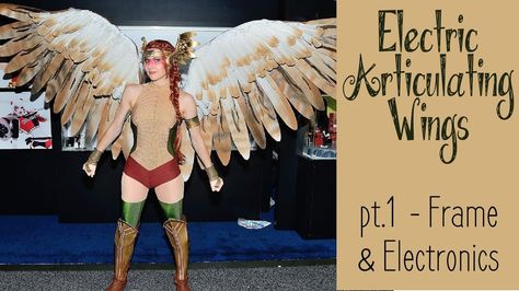 DIY Electronic Wings - pt.1 Frame & Electronics | Hawkgirl Cosplay Series Hawkgirl Cosplay, Articulating Wings, Animatronic Design, Hawk Girl, Eva Foam Armor, Angel Accessories, Girl Reference, Cosplay Wings, Foam Armor