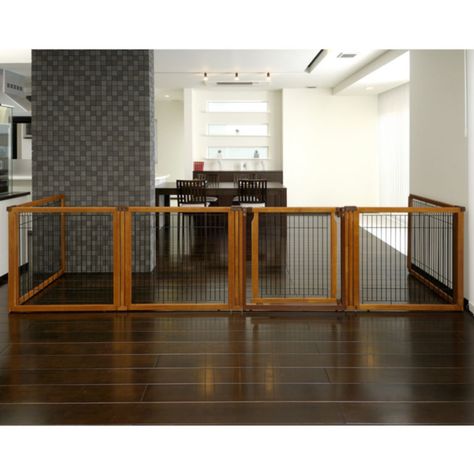 6-Panel Gate/Crate Combo | Orvis Cat Gate, Indoor Dog Kennel, Dog Kennel Furniture, Dog Playpen, Indoor Pets, Dog Gate, Dog Rooms, Indoor Dog, Pet Gate