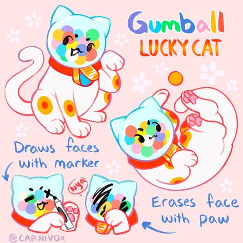 Cute Food Drawings, Cute Doodles Drawings, Gumball Machine, Cute Doodle Art, Creature Concept Art, Gold Coin, Cute Little Drawings, Lucky Cat, Cute Animal Drawings