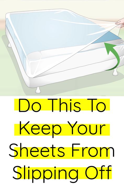 Do this to keep your sheets from slipping off the bed. How To Make Sheets Stay On Bed, Keeping Sheets On Mattress, Bed Sheet Hacks, Keep Sheets On Bed, How To Keep Sheets On Bed, How To Keep Sheets From Slipping, How To Keep Fitted Sheets From Slipping, Cooling Sheets Bedding, Fitted Sheets Stay In Place