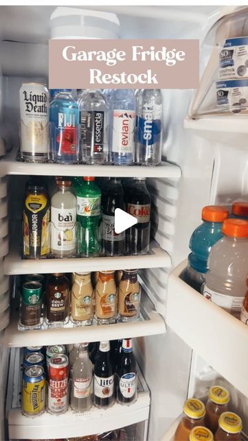 Garage Fridge Ideas, Garage Fridge, Fridge Restock, Fridge Ideas, Coffee Candy, Drinks Coffee, Kitchens, Garage, Audio