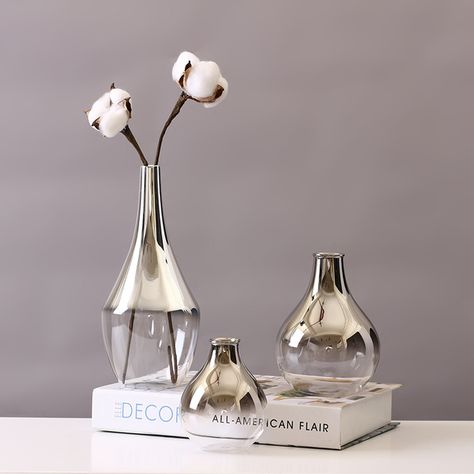 Cheap Vases, Nordic Vase, Modern Glass Vases, Vase Transparent, Glass Packaging, Silver Vase, Glass Flower Vases, Terrarium Diy, Glass Terrarium