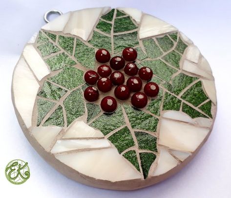 Hanging Holly Tree Christmas Mosaic Decoration Holly Tree | Etsy Mosaic Christmas, 3d Mosaic, Christmas Mosaics, Tree Mosaic, Mosaic Art Diy, Holly Tree, Mosaic Art Projects, Handmade Mosaic, Xmas Tree Ornament