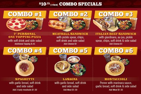 BRIZIO PIZZA presenting the specials combo offers 7” PERSONAL ONE TOPPING PIZZA with a soft drink and side salad additional topping $.45. To book your order now. https://bit.ly/2mFFuVe Combo Pizza, Italian Beef Sandwiches, Meatball Sandwich, Pizza House, Pizza Menu, The Specials, Pizza Burgers, Italian Beef, Beef Sandwich