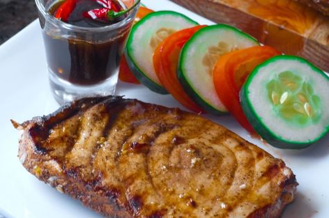 Grilled Smoked Blue Marlin Fillet with Garlic Calamansi Marinade (use tamari instead of soy) Calamansi Marinade, Marlin Recipes, Whole Fish Recipes, Eating Room, Asian Fish Recipes, Grilled Food, Blue Marlin, Healthy Grains, Healthy Sugar